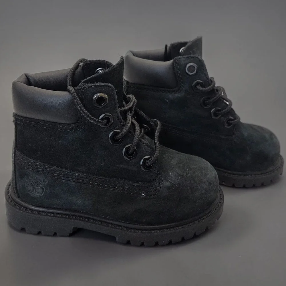 Timberland Premium Toddler Black Nubuck Waterproof Boots 12807 Size 5